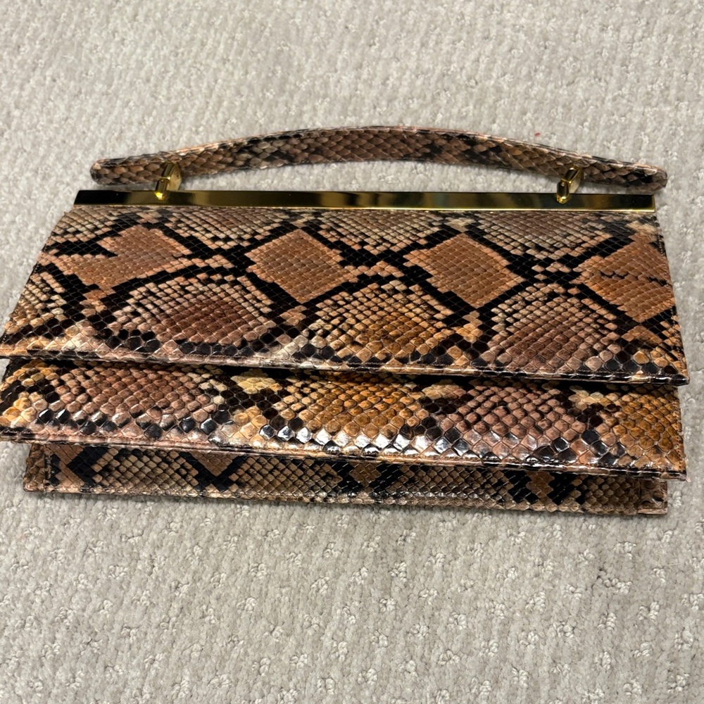 Judith Lieber Snakeskin Top-Handle Clutch - Picture 3 of 9